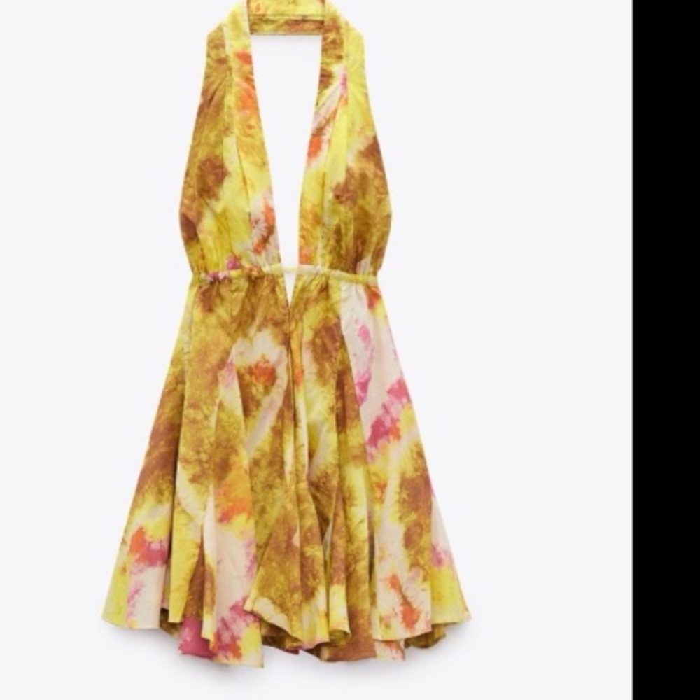 Multicolored Zara mini Halter Dress